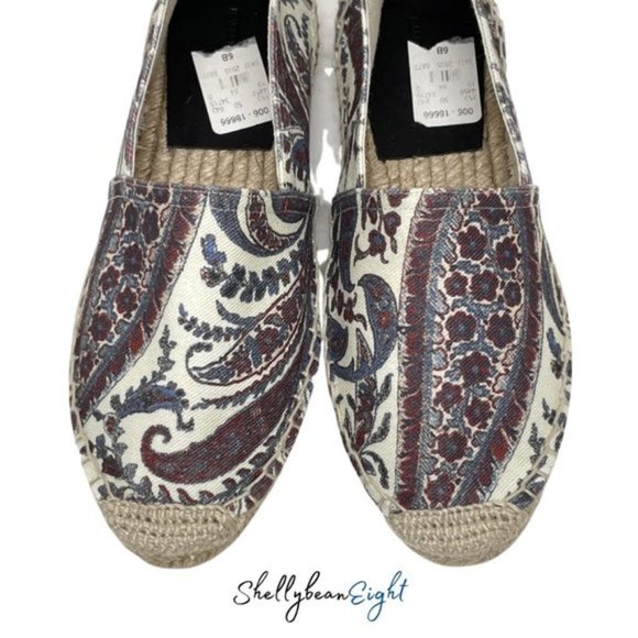 Isabel Marant Shoes - ISABEL MARANT Etoile Cana Ivory Red Blue Paisley Print Espadrille Flats 36 6 NEW